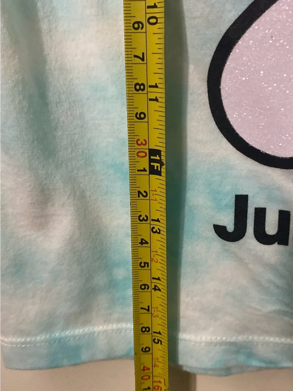 Justice Aqua Tie-Dye Glitter Daisy Graphic Tee XS NWT